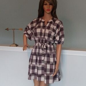 Steven Alan Authentic bleeding plaid shirt dress‎